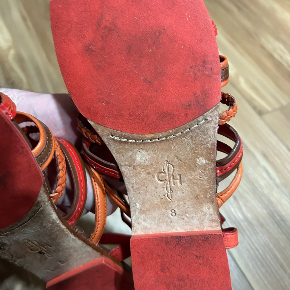 Cole Haan Strappy Bright Color Leather Sandals Size 8
